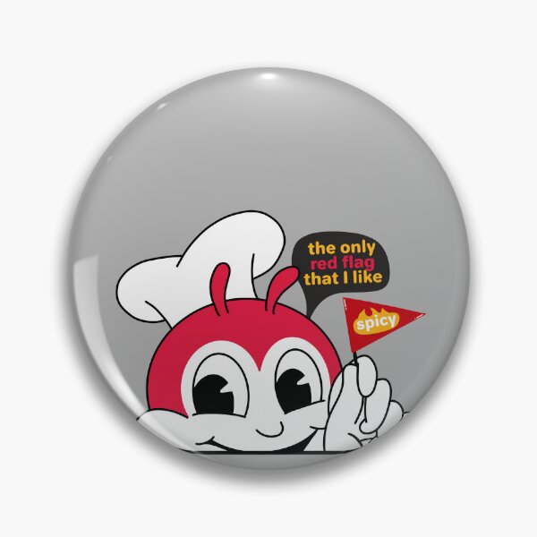Item preview, JOLLIBEE PEEKING SPICY CHICKENJOY RED FLAG PINOY STICKER designed and sold by aydapadi.