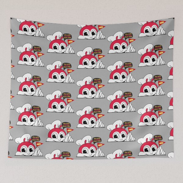 Item preview, JOLLIBEE PEEKING SPICY CHICKENJOY RED FLAG PINOY STICKER designed and sold by aydapadi.