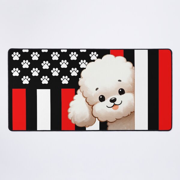Item preview, Poodle Peeking Behind The American Flag designed and sold by TheAnimalZ00.