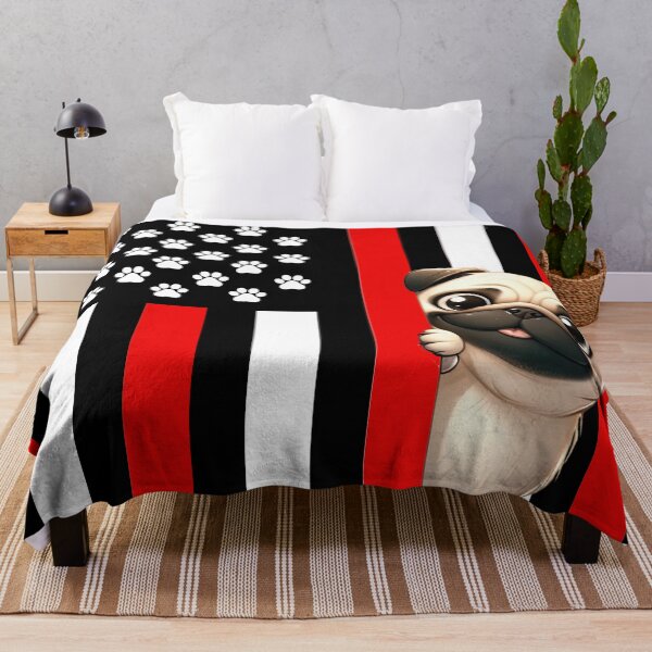 Item preview, Pug Peeking Behind The American Flag designed and sold by TheAnimalZ00.