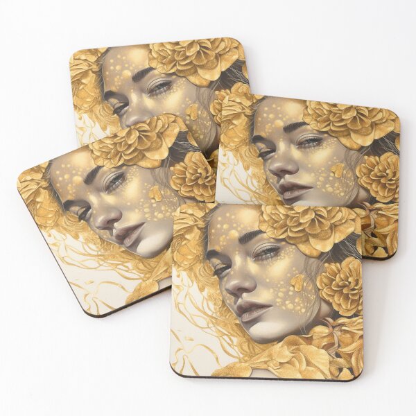 Item preview, Woman Bathed in Golden Flowers designed and sold by Humberto Braga.