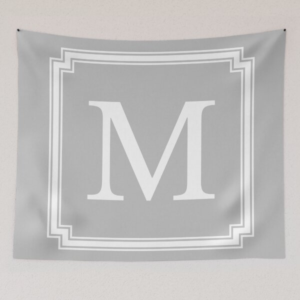 Item preview, Silver Gray Classy And Elegant Monogram M designed and sold by rewstudio.