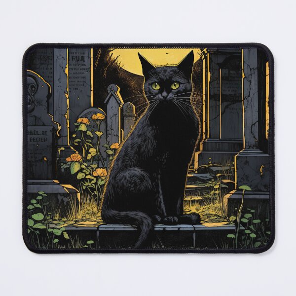 Aperçu de l'œuvre Chat noir au clair de lune créée et vendue par Bitware.