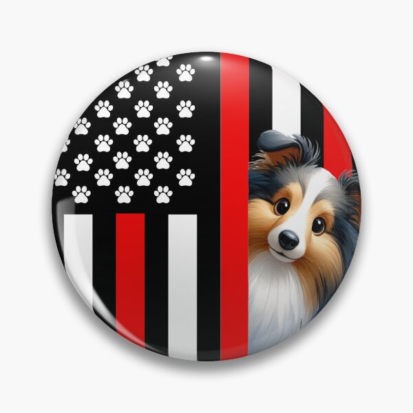 Item preview, Shetland Sheepdog Peeking Behind The American Flag designed and sold by TheAnimalZ00.