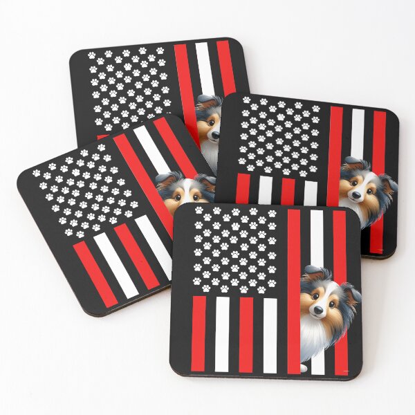 Item preview, Shetland Sheepdog Peeking Behind The American Flag designed and sold by TheAnimalZ00.