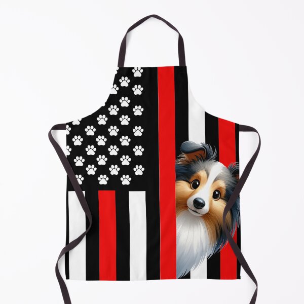 Item preview, Shetland Sheepdog Peeking Behind The American Flag designed and sold by TheAnimalZ00.