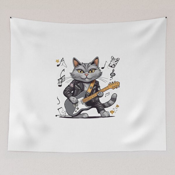 Item preview, Rockstar Cat guitar solo designed and sold by Vibes-vintage.