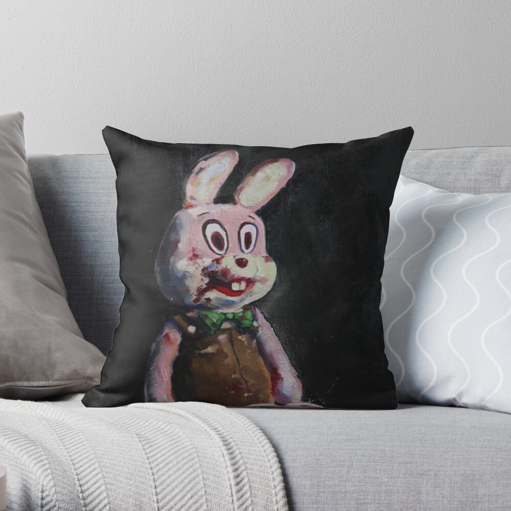 rabbit throw pillow