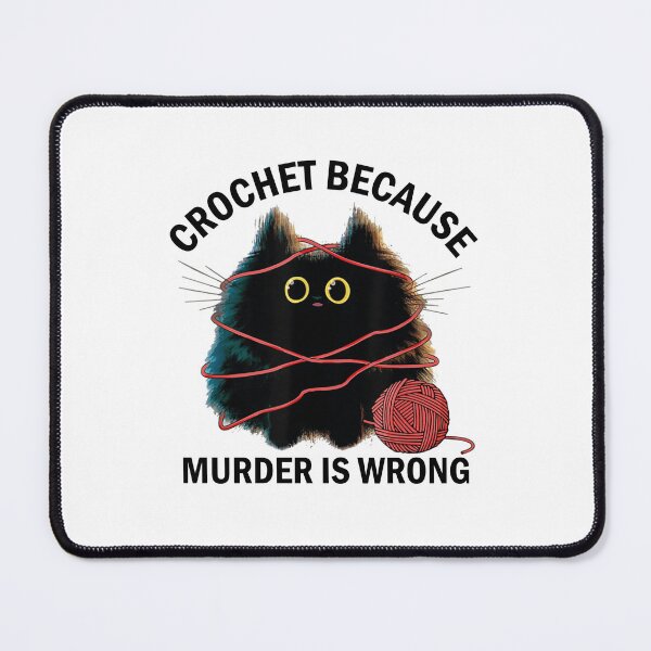 Item preview, Crochet Because Murder is Wrong Funny Vintage Cat designed and sold by CORJIDOG-ART.