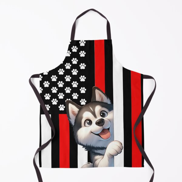 Artikelvorschau, Sibirischer Husky späht hinter die amerikanische Flagge entworfen und verkauft von TheAnimalZ00.