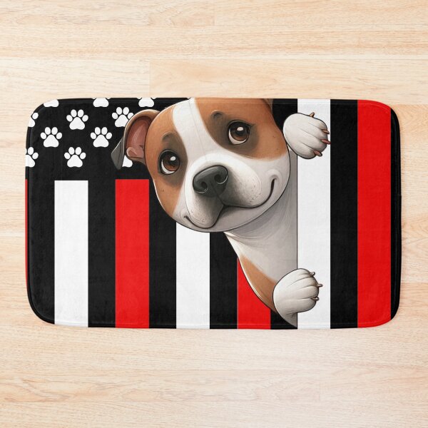 Item preview, Staffordshire Bull Terrier Peeking Behind The American Flag designed and sold by TheAnimalZ00.