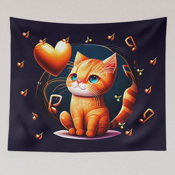 Item preview, Orange Cat with Blue Eyes designed and sold by Artbellachi.