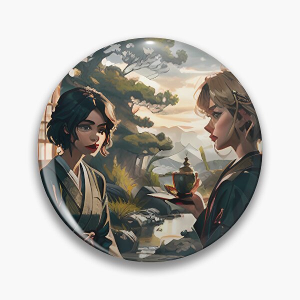 Item preview, Japanese Tea House "Chashitsu" on the river during tea time with josei designed and sold by ZipperDragon88.
