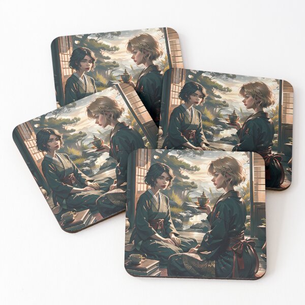 Item preview, Japanese Tea House "Chashitsu" on the river during tea time with josei designed and sold by ZipperDragon88.