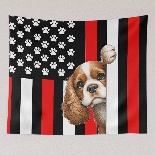 Item preview, Cocker Spaniel Peeking Behind The American Flag designed and sold by TheAnimalZ00.