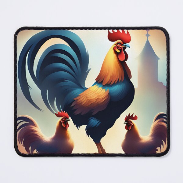 Item preview, a rooster crows in front of his chickens designed and sold by janjacbu.