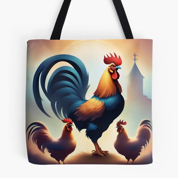 Item preview, a rooster crows in front of his chickens designed and sold by janjacbu.