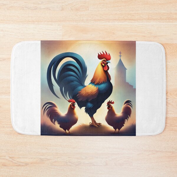 Item preview, a rooster crows in front of his chickens designed and sold by janjacbu.