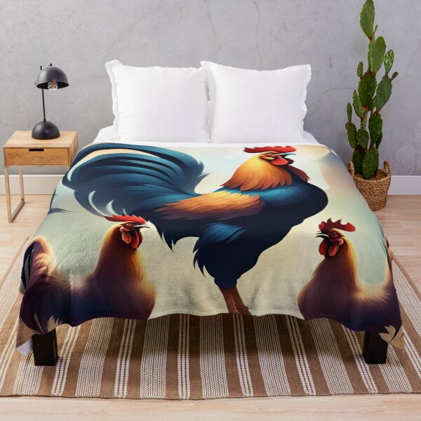 Item preview, a rooster crows in front of his chickens designed and sold by janjacbu.