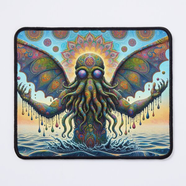 Item preview, Cthuledelic - Psychedelic enlightened Cthulhu designed and sold by Matthew Kinnersly.