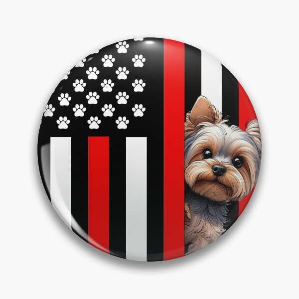 Item preview, Yorkshire Terrier Peeking Behind The American Flag designed and sold by TheAnimalZ00.