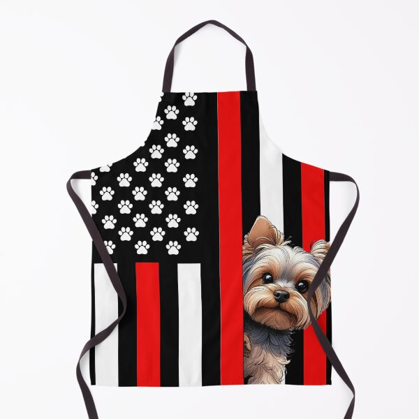 Item preview, Yorkshire Terrier Peeking Behind The American Flag designed and sold by TheAnimalZ00.