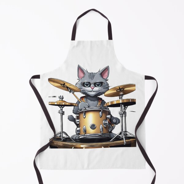 Item preview, Rocker Cat is playing the drum set. designed and sold by Vibes-vintage.
