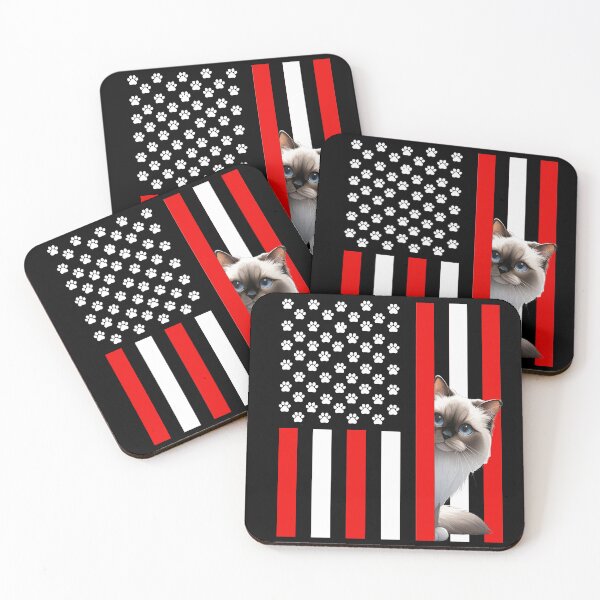 Item preview, Birman Cat Peeking Behind The American Flag designed and sold by TheAnimalZ00.