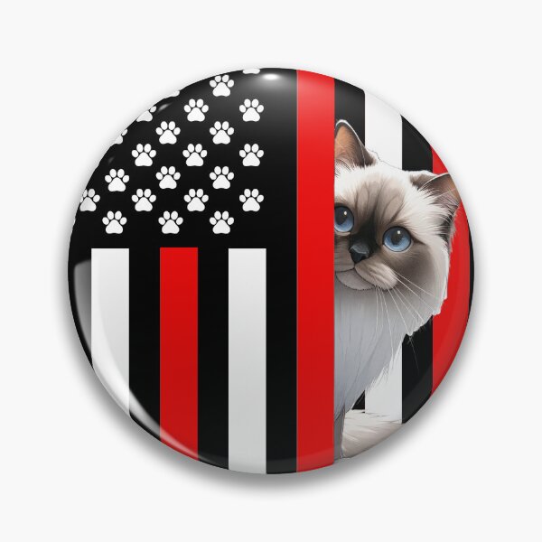 Item preview, Birman Cat Peeking Behind The American Flag designed and sold by TheAnimalZ00.