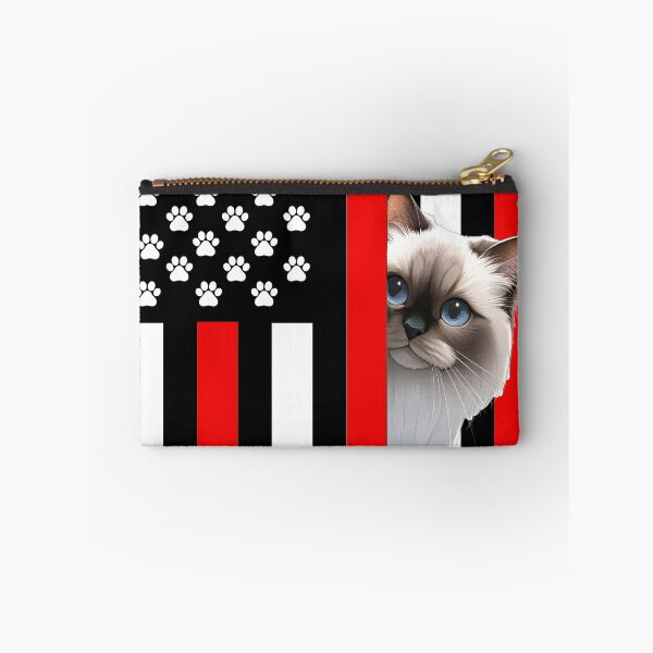 Item preview, Birman Cat Peeking Behind The American Flag designed and sold by TheAnimalZ00.