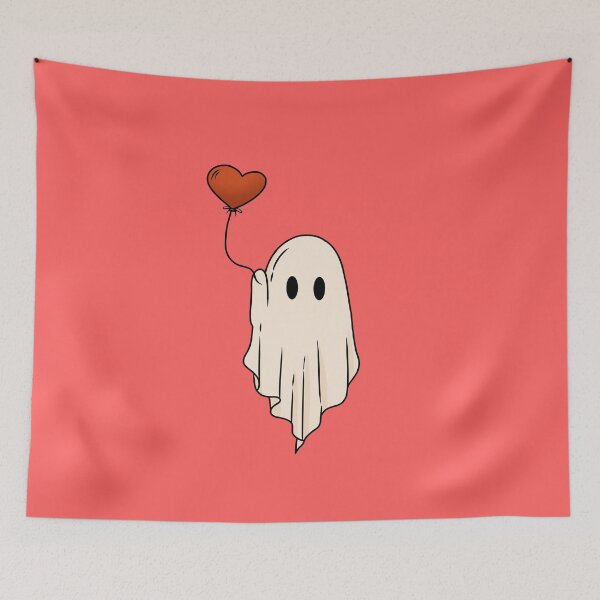 Item preview, Cute Ghost With Heart Balloon Valentines Day designed and sold by ArtMeetsPizza.