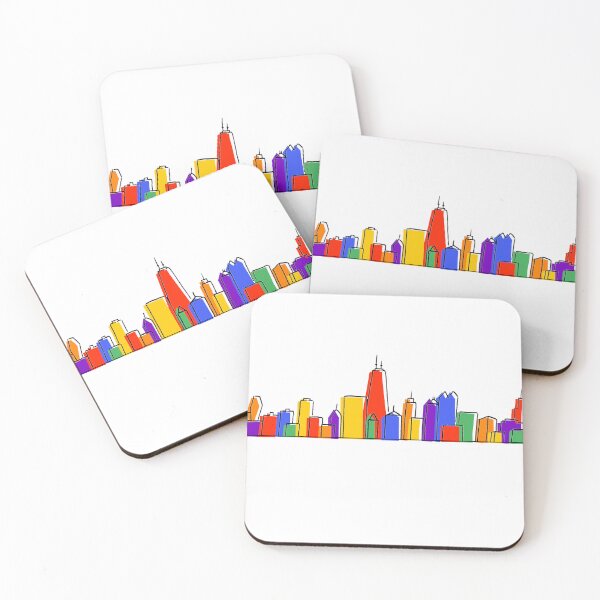 Item preview, Colorful Chicago Skyline (Offcenter) designed and sold by Color Chicago.
