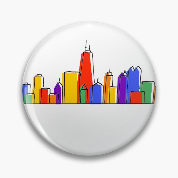 Item preview, Colorful Chicago Skyline (Offcenter) designed and sold by Color Chicago.