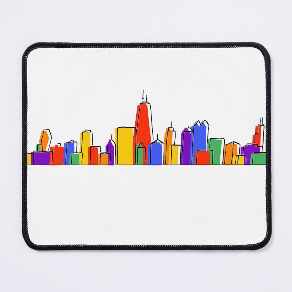 Item preview, Colorful Chicago Skyline (Offcenter) designed and sold by Color Chicago.