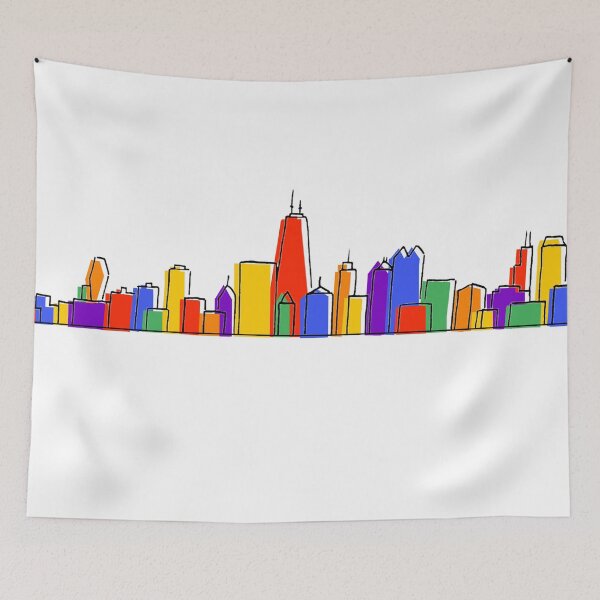 Item preview, Colorful Chicago Skyline (Offcenter) designed and sold by Color Chicago.