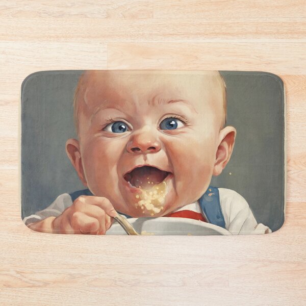 Item preview, a comical baby eats his porridge designed and sold by janjacbu.