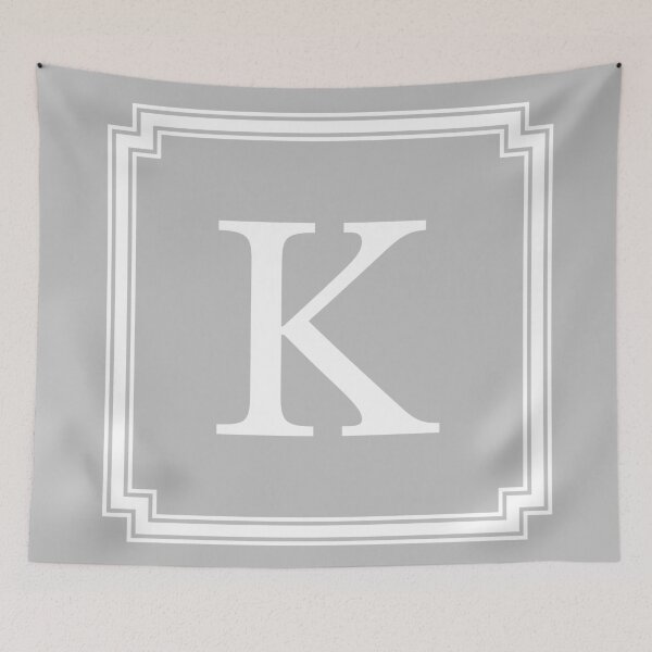 Item preview, Silver Gray Classy And Elegant Monogram K designed and sold by rewstudio.