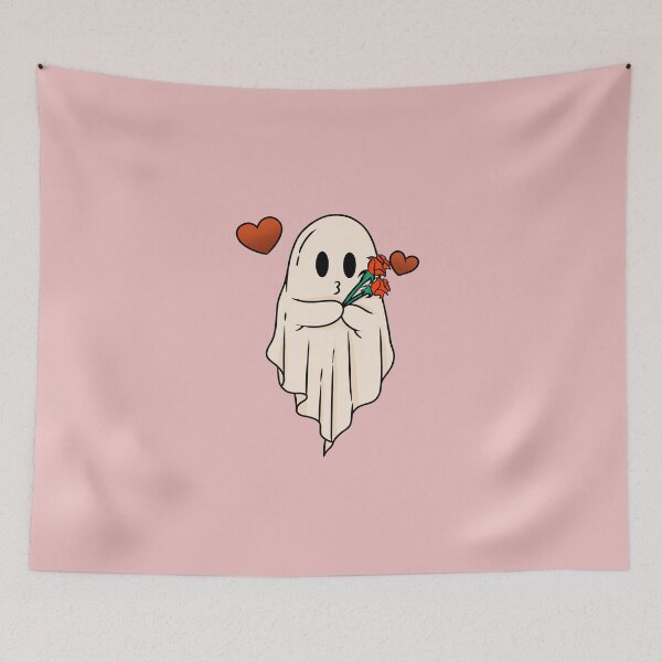 Item preview, Cute Ghost With Roses Valentines Day designed and sold by ArtMeetsPizza.