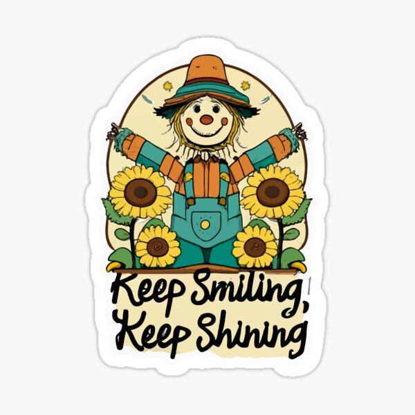 Item preview, Cheerful Scarecrow & Sunflowers – Keep Smiling, Keep Shining designed and sold by NiftyWrx.