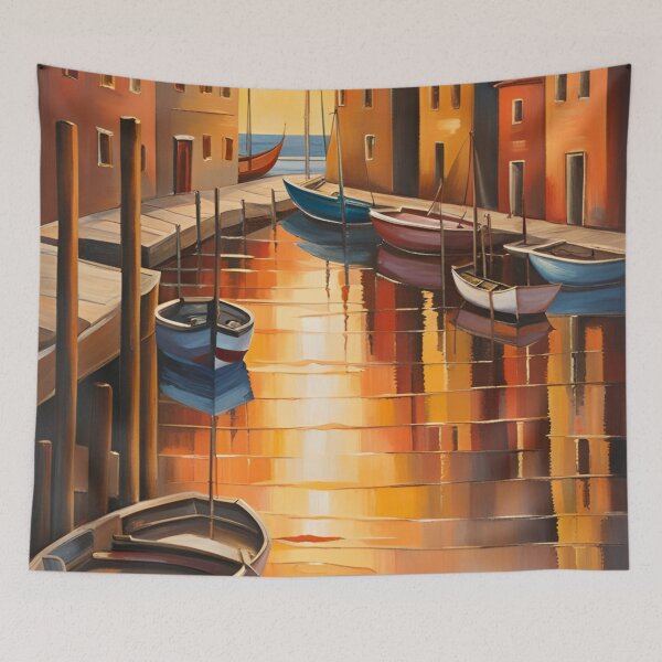 Item preview, pintura atardecer en el muelle designed and sold by norachiang.