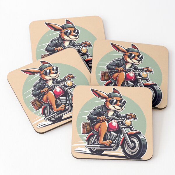 Item preview, Cartoon Kangaroo Riding a Motorcycle designed and sold by Zestpond.