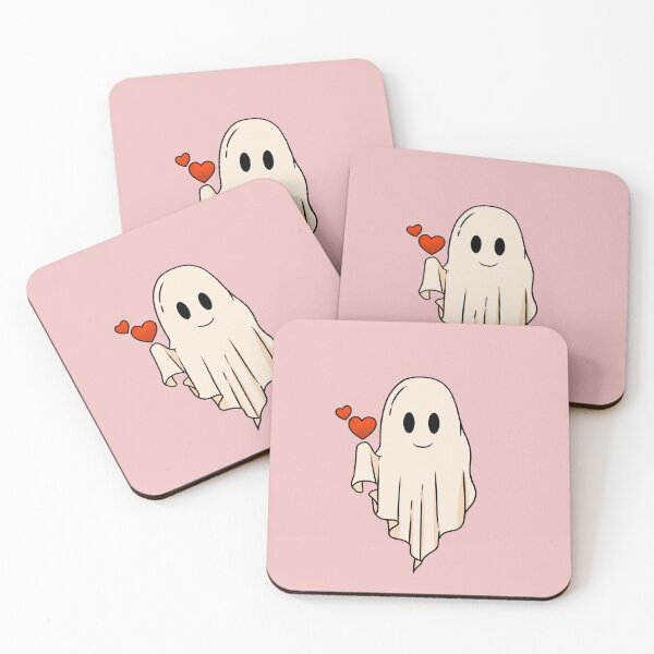 Item preview, Cute Smiling Ghost With Hearts Valentines Day designed and sold by ArtMeetsPizza.
