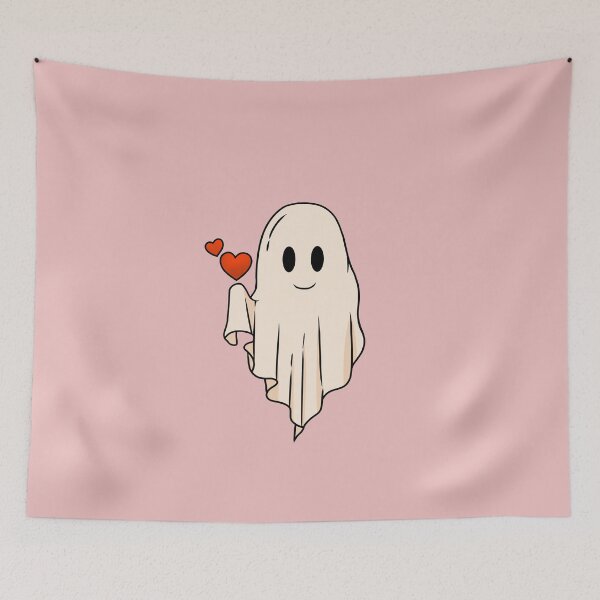 Item preview, Cute Smiling Ghost With Hearts Valentines Day designed and sold by ArtMeetsPizza.