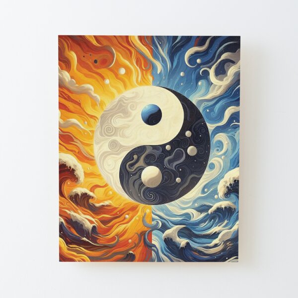 lunar solar yin yang sign - intergalactic celestial balance Art Print by  stinkpad