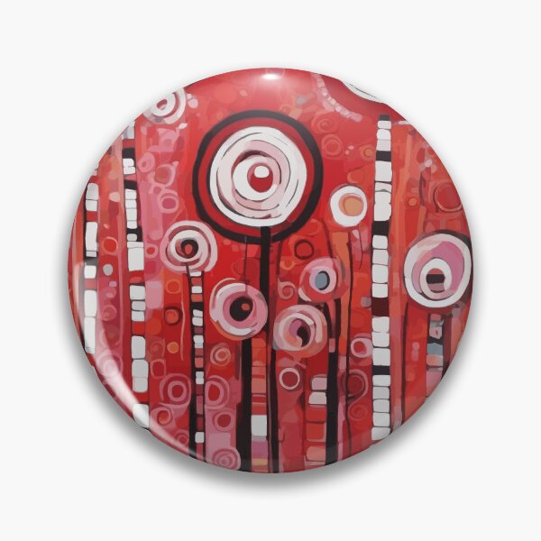 Item preview, Gustav Klimt  Red and Pink Abstract Flowers  designed and sold by Vicky Brago-Mitchell®.