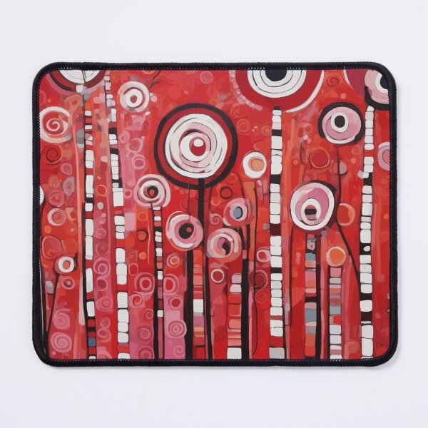 Item preview, Gustav Klimt  Red and Pink Abstract Flowers  designed and sold by Vicky Brago-Mitchell®.
