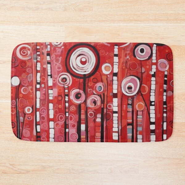 Item preview, Gustav Klimt  Red and Pink Abstract Flowers  designed and sold by Vicky Brago-Mitchell®.