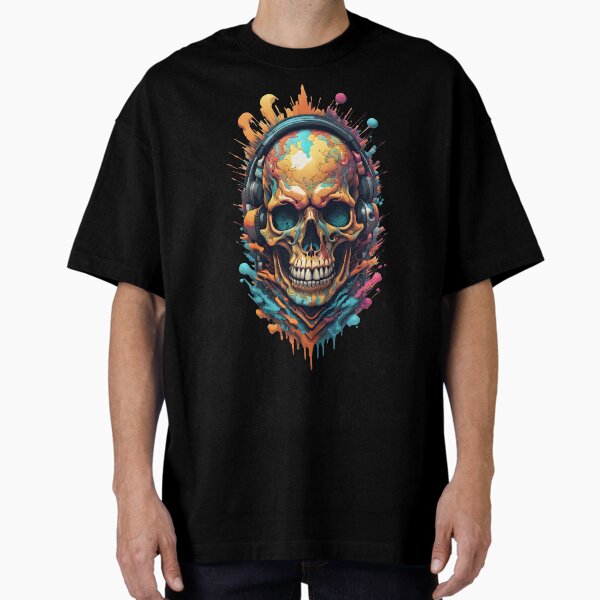 Item preview, TÊTE DE MORT  MULTICOLOR AVEC CASQUE AUDIO designed and sold by Designando.