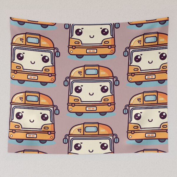 Item preview, Bus Bliss Colorful Kawaii Commute designed and sold by DigitalGraphic1.