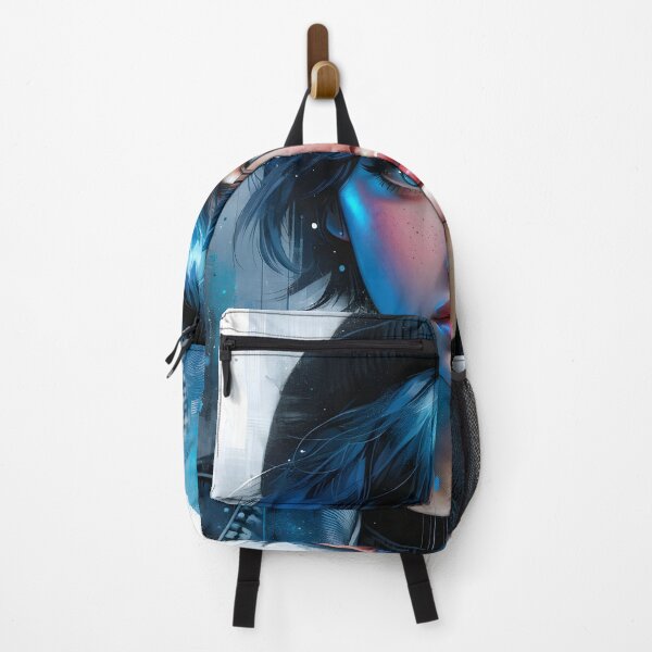 Item preview, Urban Chic Portrait with Blue Highlights designed and sold by inkArtistryfine.
